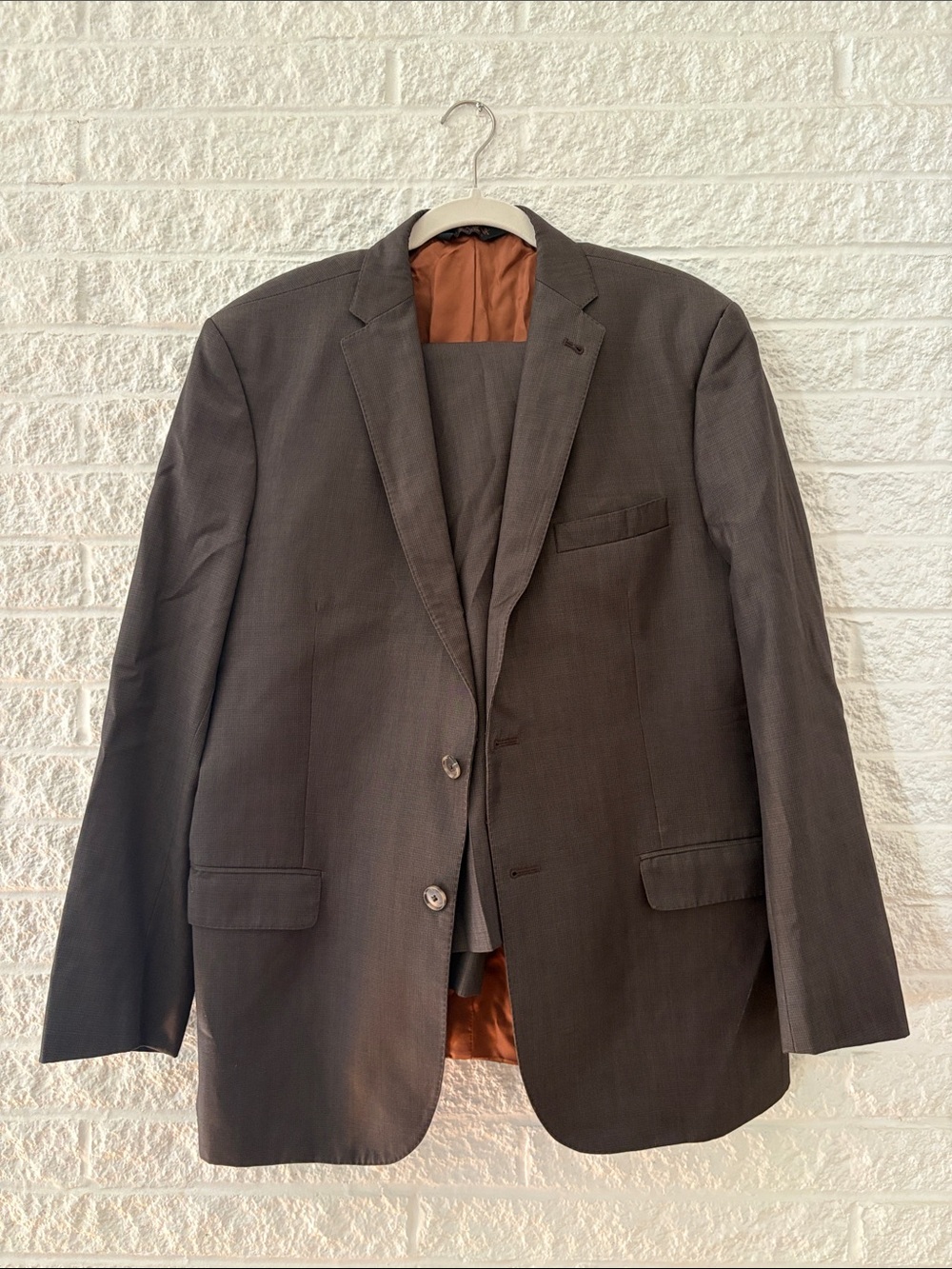 Jos. A. Bank Men's Dark Brown Two-Button Suit — Jacket and Pants